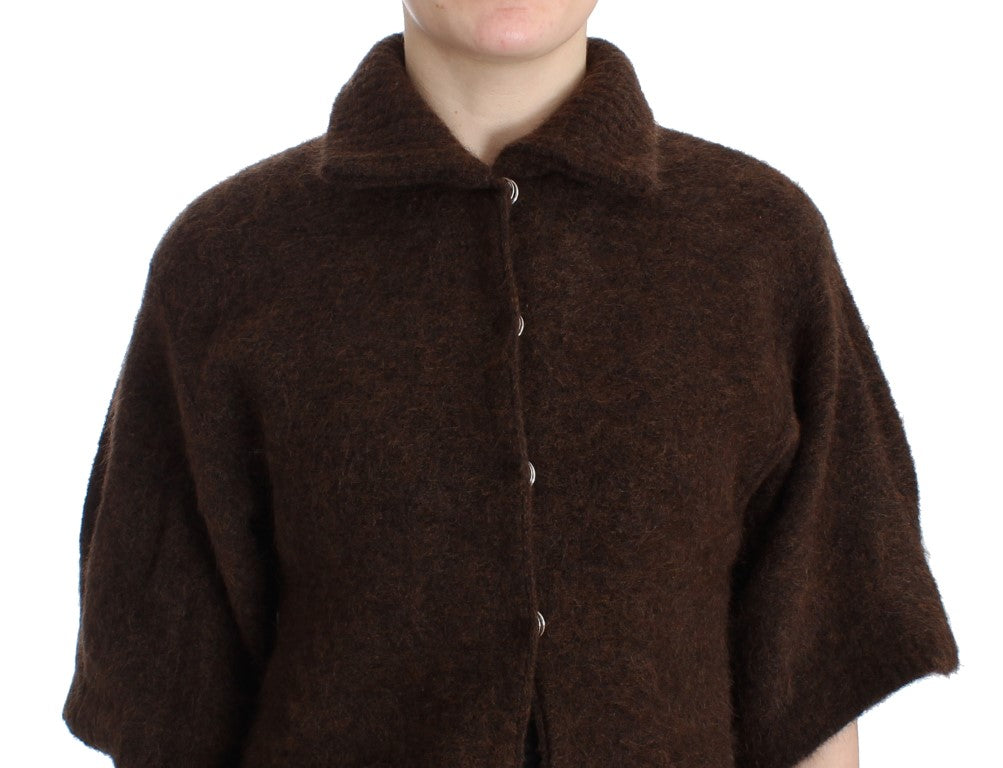Cavalli Elegant Short Sleeved Brown Cardigan - ACCEXO