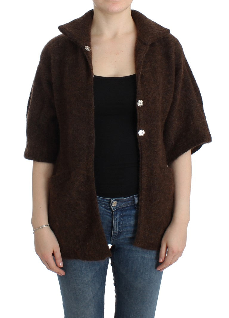 Cavalli Elegant Short Sleeved Brown Cardigan - ACCEXO