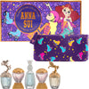 ANNA SUI 6 PC MINI SET FOR WOMEN: FANTASIA 0.17 EAU DE TOILETTE + FANTASIA MERMAID 0.17 EAU DE TOILETTE + SECRET WISH 0.17 EAU DE TOILETTE + 2 X SKY 0.17 EAU DE TOILETTE + POUCH