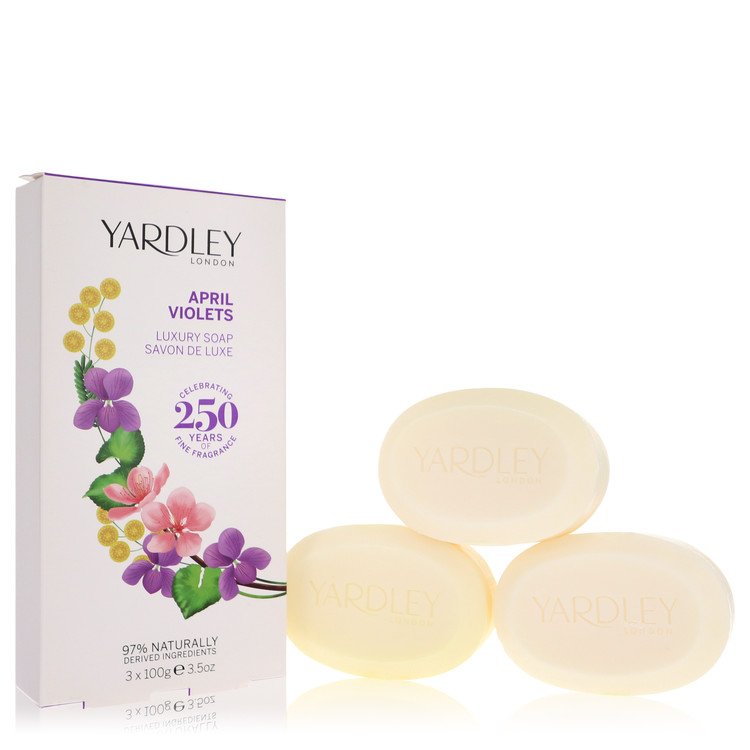 April Violets Perfume By Yardley London 3 x 3.5 oz Soap