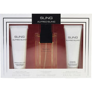ALFRED SUNG 3 PCS SET FOR WOMEN: 3.4 EAU DE TOILETTE SPRAY + 2.5 BODY LOTION + 2.5 SHOWER GEL..
