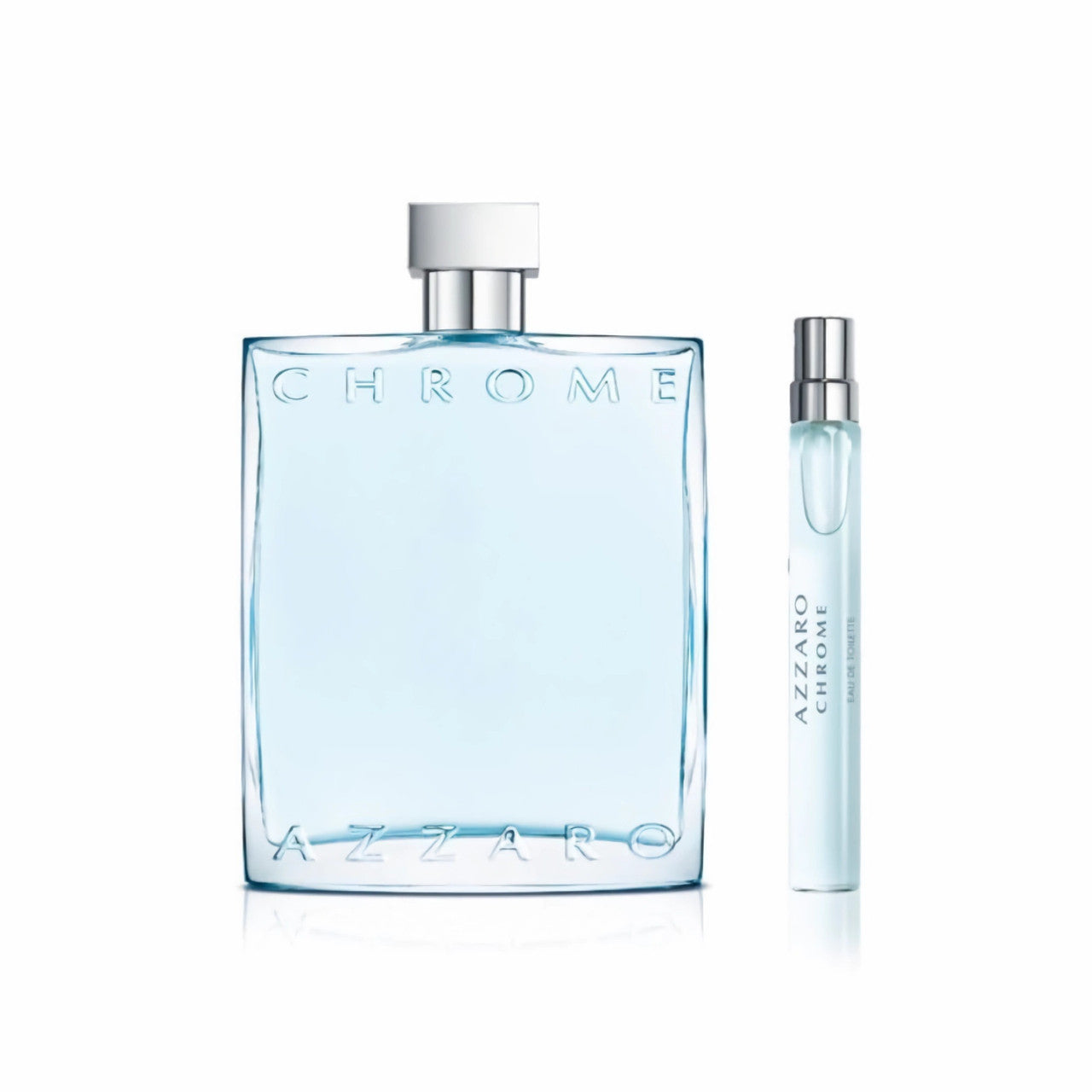 AZZARO CHROME 2 PCS SET FOR MEN: 6.8 EAU DE TOILETTE SPRAY + 0.33 EAU DE TOILETTE SPRAY