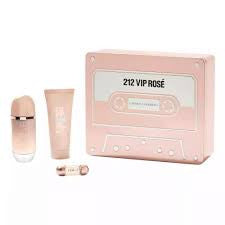 Carolina Herrera 212 Vip Rose 3 Pcs Set For Women: 2.7 Eau De Parfum Spray + 0.17 Eau De Parfum + 3.4 Body Lotion - ACCEXO
