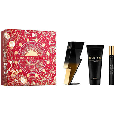 Carolina Herrera Bad Boy Extreme 3 Pcs Set: 3.4 Eau De Parfum Spray + 0.34 Eau De Parfum Spray + 3.4 Shower Gel - ACCEXO