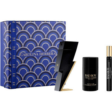 Carolina Herrera Bad Boy 3 Pcs Set: 3.4 Eau De Toilette Spray + 0.34 Eau De Toilette Spray + 2.3 Deodorant Stick - ACCEXO