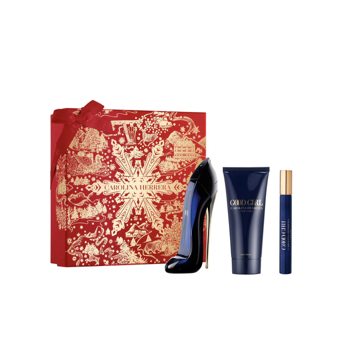 CAROLINA HERRERA GOOD GIRL 3 PCS SET: 2.7 EAU DE PARFUM SPRAY + 0.34 EAU DE PARFUM SPRAY + 3.4 BODY LOTION
