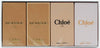 CHLOE 4 PCS SET FOR WOMEN: NOMADE 0.16 EAU DE TOILETTE MINI + ROSE TANGERINE 0.16 EAU DE TOILETTE MINI + CHLOE 0.16 EAU DE PARFUM MINI + NOMADE 0.16 EAU DE PARFUM MINI