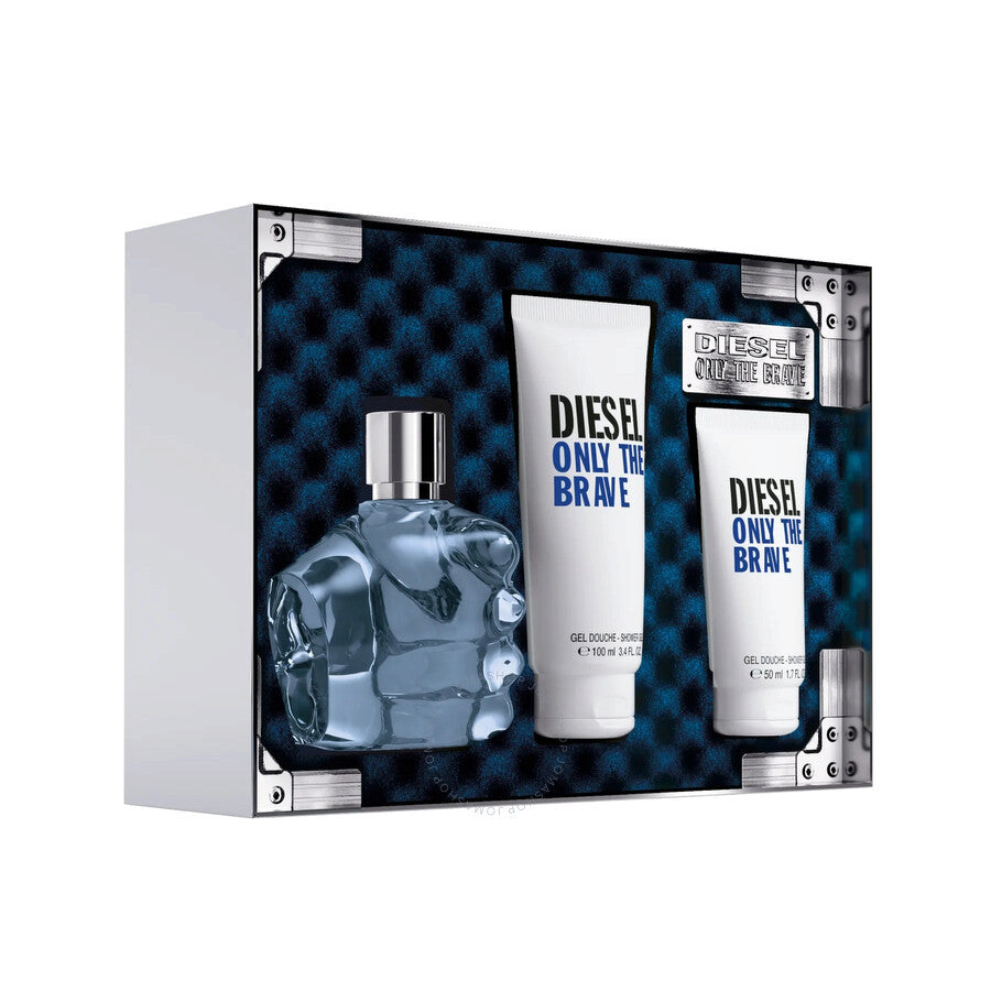 DIESEL ONLY THE BRAVE 3 PCS SET FOR MEN: 4.2 EAU DE TOILETTE SPRAY + 3.4 SHOWER GEL + 1.7 SHOWER GEL
