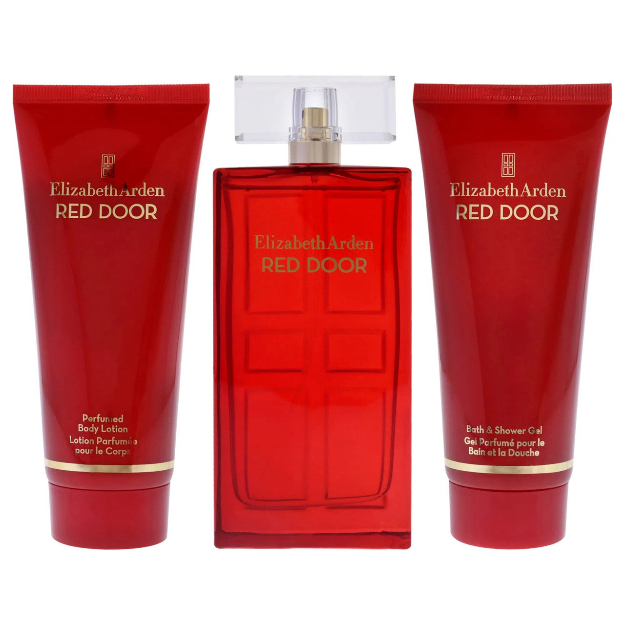 RED DOOR 3 PCS SET FOR WOMEN: 3.3 EAU DE TOILETTE SPRAY + 3.3 BODY LOTION + 3.3 SHOWER GEL
