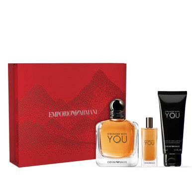Armani Emporio Stronger With You 3 Pcs Set For Men: 3.3 Eau De Toilette Spray + 0.5 Eau De Toilette Spray + 2.5 Body Shampoo - ACCEXO