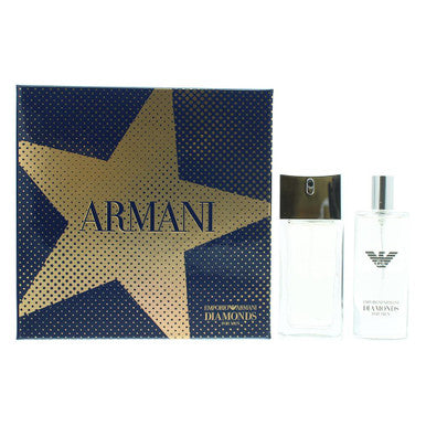 Armani Emporio Diamonds 2 Pcs Set For Men: 1.7 Eau De Toilette Spray + 0.5 Oz Eau De Toilette Spray (Hard Box) - ACCEXO