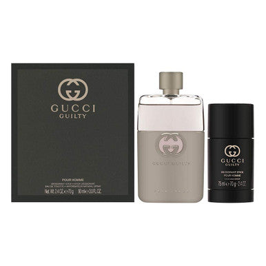 Gucci Guilty Pour Homme 2 Pcs Set: 3 Oz Eau De Toilette Spray + 2.4 Deodorant Stick - ACCEXO