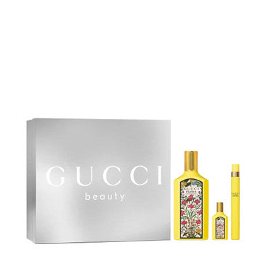 Gucci Flora Gorgeous Orchid 3 Pcs Set For Women: 3.3 Eau De Parfum Spray + 5 Ml Eau De Parfum Mini + 0.33 Eau De Parfum Spray
