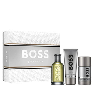 Hugo Boss Bottled 3 Pcs Set For Men: 3.3 Eau De Toilette Spray + 3.3 Shower Gel + 2.4 Deodorant Stick - ACCEXO