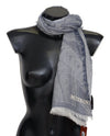 Elegant Cashmere Fringed Scarf in Gray