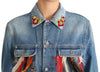 Floral Embroidered Denim Elegance Jacket