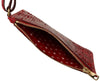 Elegant Red Leather Ayers Snake Clutch