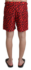 Chic Red Swim Trunks Boxer Shorts