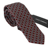 Elegant Red Printed Silk Neck Tie