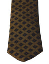 Elegant Brown Patterned Silk Blend Necktie