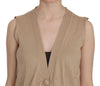 Elegant Sleeveless Cotton Cardigan Top