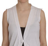 Elegant Sleeveless Cotton Vest in Pristine White