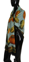 Vegetable Print Silk Blend Scarf