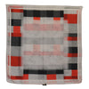 Gray Red Silk Shawl Foulard Wrap Scarf