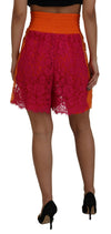 Elegant Lace High-Waist Shorts in Dual-Tones