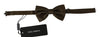 Elegant Brown Polka Dot Silk Bow Tie