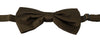 Elegant Brown Polka Dot Silk Bow Tie