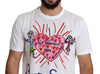 Romantic Heart Print Crew Neck Tee