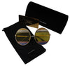 Crystal Embellished Gold Oval Sunglasses