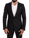 Elegant Martini Black Wool Suit