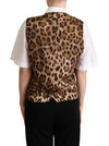 Elegant Leopard Print Sleeveless Vest
