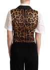 Elegant Leopard Print Waistcoat – Sleeveless Vest