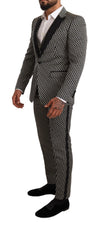 Dolce & Gabbana Elegant Martini Black Check Three-Piece Suit