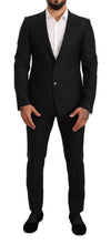 Dolce & Gabbana Sleek Black Virgin Wool Martini Suit