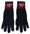 Blue Virgin Wool Unisex Gloves