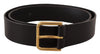 Dolce & Gabbana Elegant Black Leather Belt with Gold-Tone Buckle
