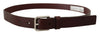 Dolce & Gabbana Maroon Luxe Leather Belt with Metal Buckle