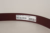 Dolce & Gabbana Maroon Luxe Leather Belt with Metal Buckle