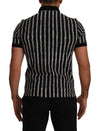 Dolce & Gabbana Elegant Striped Polo T-Shirt in Black