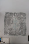 Gray Print Shawl Foulard Branded Scarf