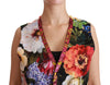 Multicolor Brocade Floral Sleeveless Vest