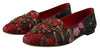 Multicolor Jacquard Sacred Heart Patch Slip On Shoes