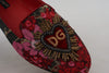 Multicolor Jacquard Sacred Heart Patch Slip On Shoes