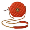 Elegant Round Nappa Leather Crossbody Bag