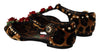 Brown Ballerina Embellished Leopard Print Shoes