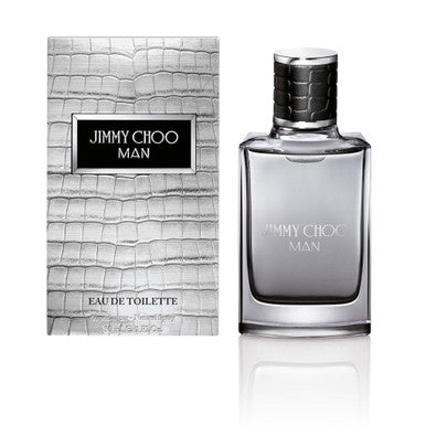 This image features the JIMMY CHOO MAN 1 OZ EAU DE TOILETTE SPRAY, presented in a sleek and sophisticated bottle with a stylish textured box. The eau de toilette is designed for men, crafted by the renowned fashion designer Jimmy Choo.